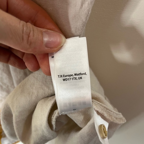 C&C California 100% Linen Embroidered Boho Shift Dress Cream S Beach Vacation - Picture 10 of 13